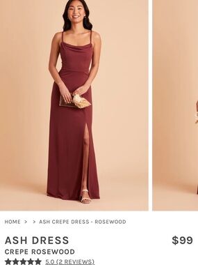 Birdy Grey Ash Crepe Maxi Dress in Rosewood